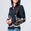 Long Sleeve Flower Embroided Button Shirt
