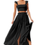 SO-ME Smocked Top and Flowy Maxi Skirt Set