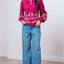 Long Sleeve Flower Embroided Button Shirt