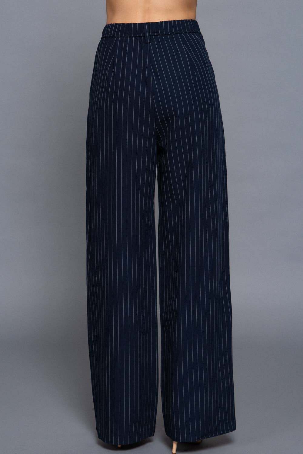 Pin Stripe Woven Straight Pants- OS