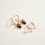 Champagne Pearl Rhinestone Bow 2PC Set Earrings- OS