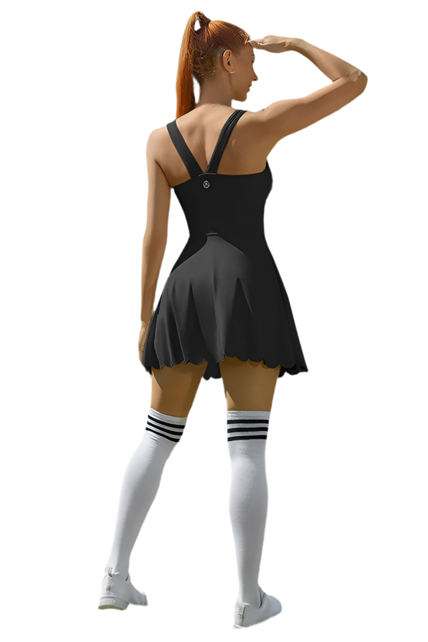 Women Workout Golf Tennis Dress with Shorts Pocket