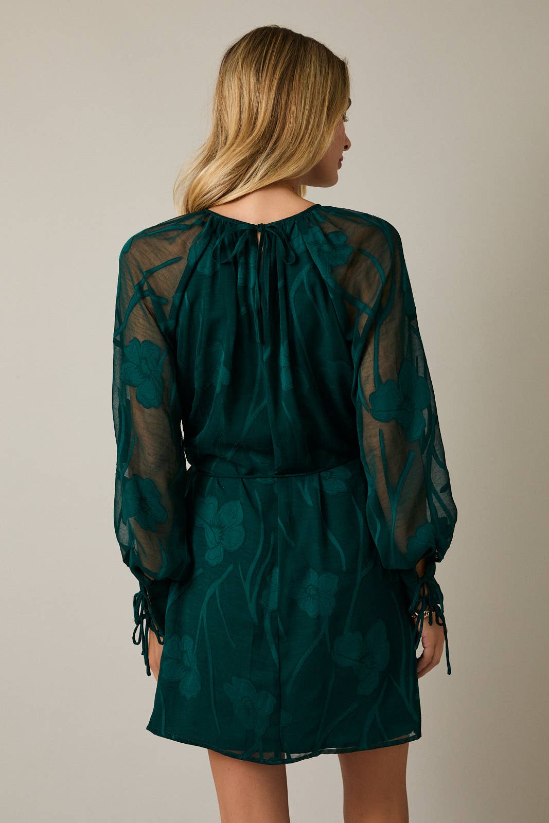 Emerald Long Sleeve Mini Dress