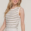 Sleeveless Round Neck Stripe Spring Sweater-OS