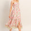 Pink Floral Spaghetti Strap Dress