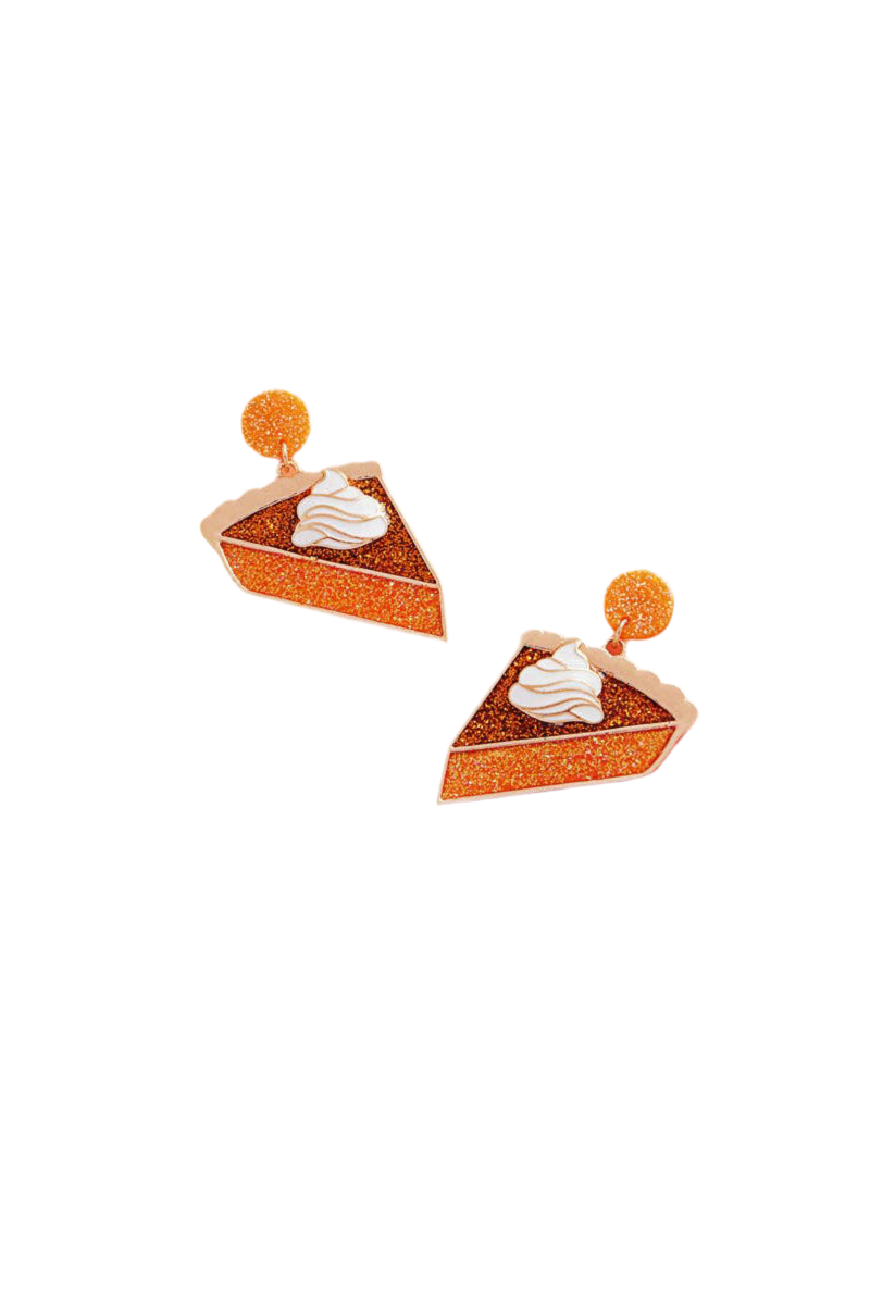 Thanksgiving Pumpkin Pie Enamel Post Earrings- OS