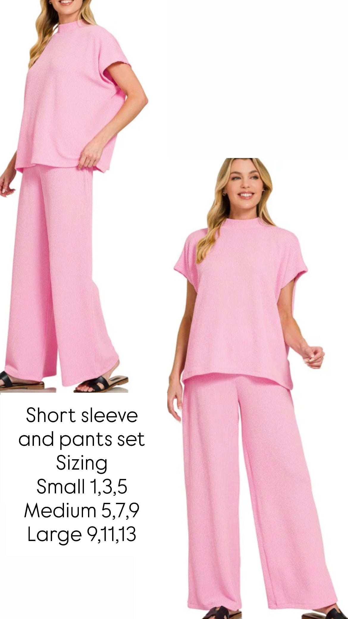 Pink Short Sleeve Tee & Pants Set
