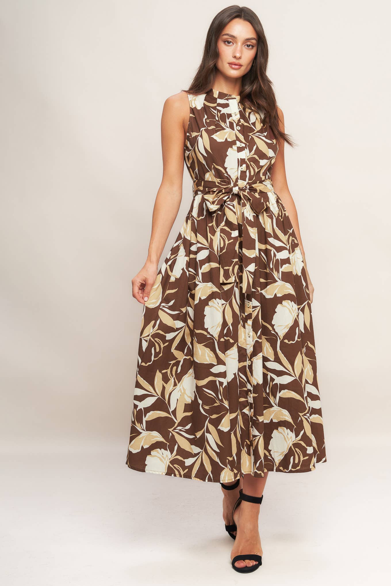 Floral Fall Printed Midi Dress-OS