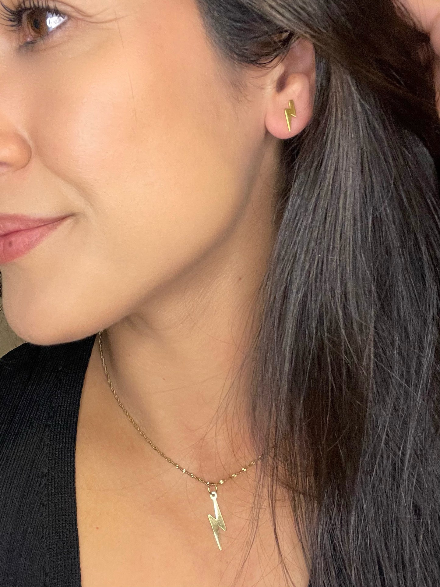 Lightning Bolt Charm and Necklace - OS