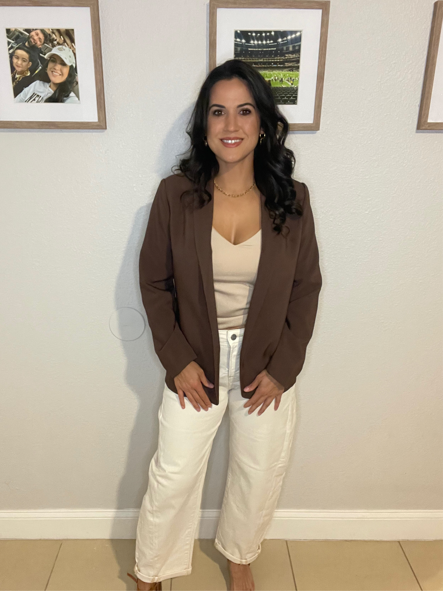 Zenana Woven Long Sleeve Blazer With Lining- WH