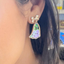 Glitter Ghost with Bow Post Earrings - OS
