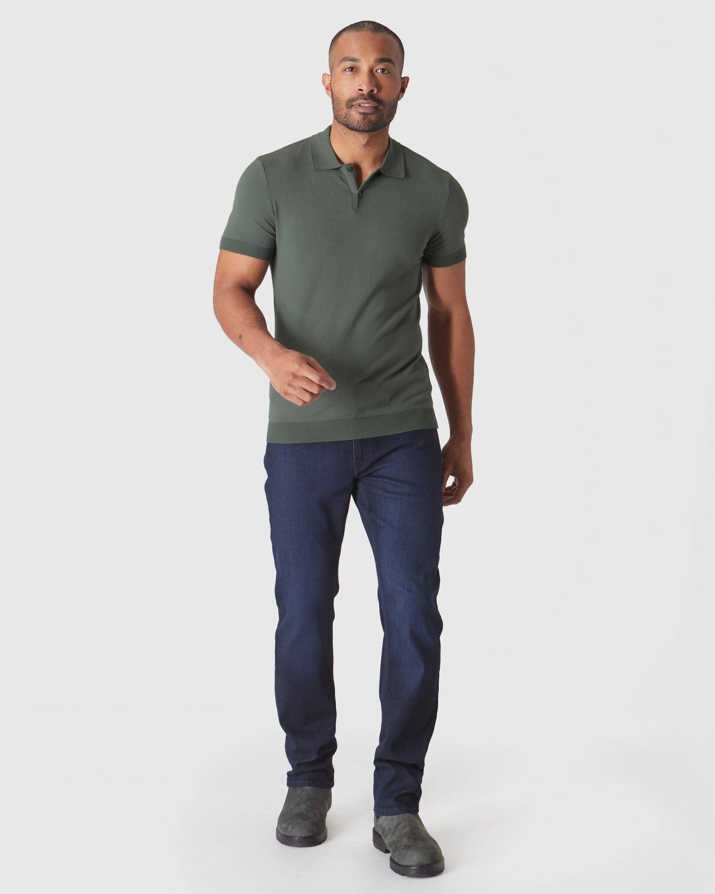 Moss Short Sleeve Sweater Polo - OS