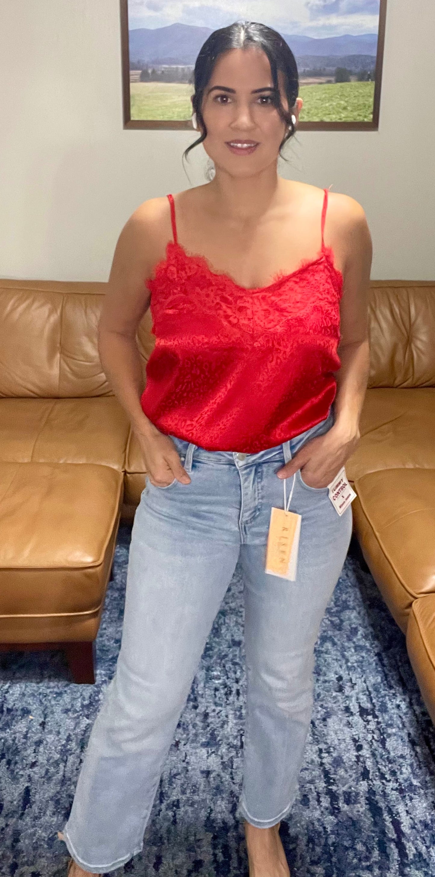 Light Tummy Control High Rise Crop Straight Jeans