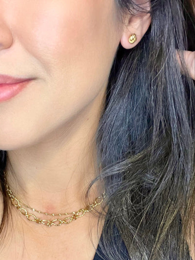 Knotted Stud Earrings -OS