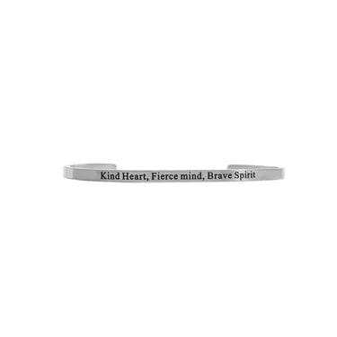 Kind Heart Fierce Mind Engraved Bangle Bracelet