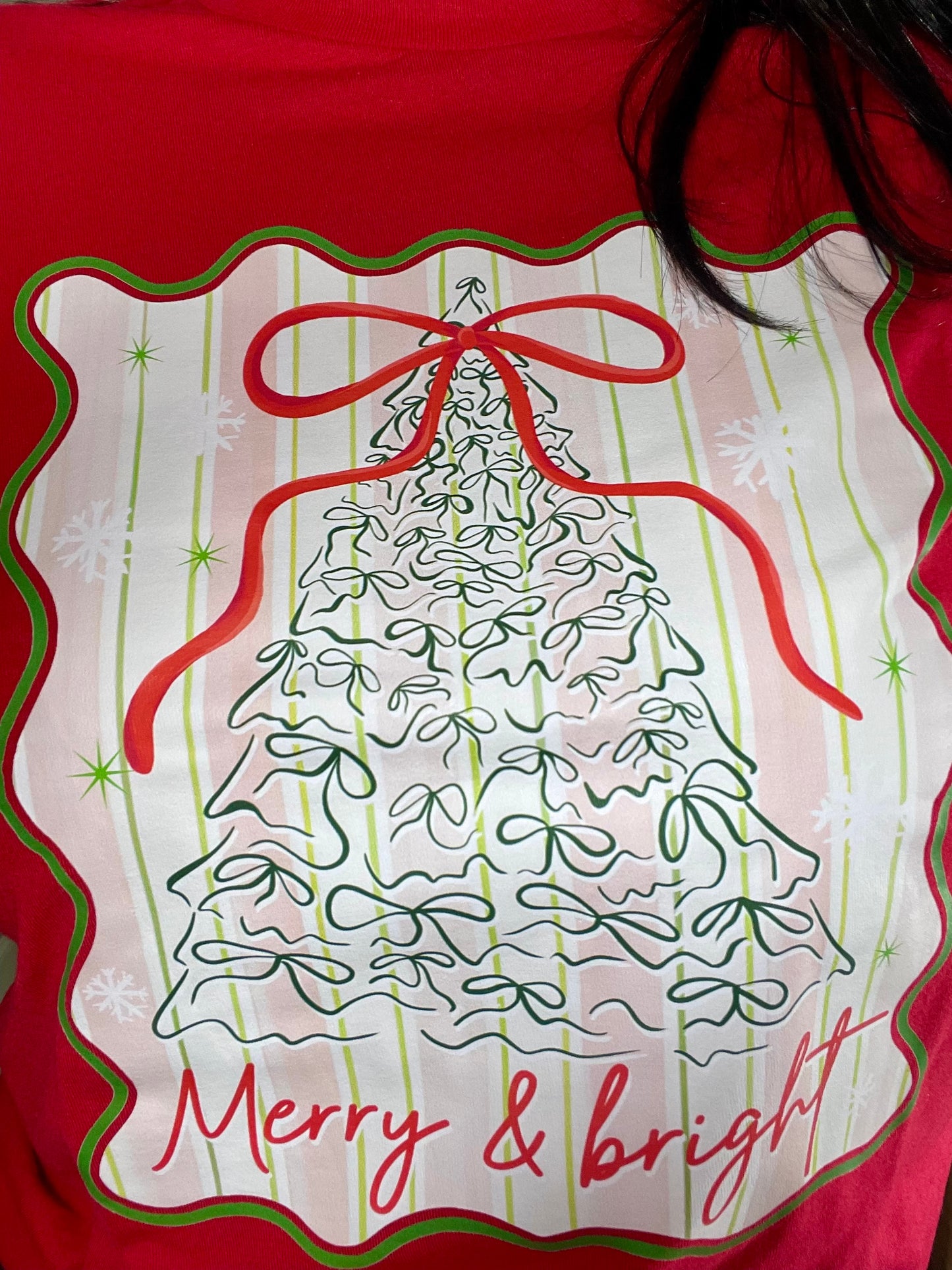 Merry & Bright Tree Graphic Tee- OS