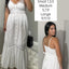 White Lace Trim Midi Dress