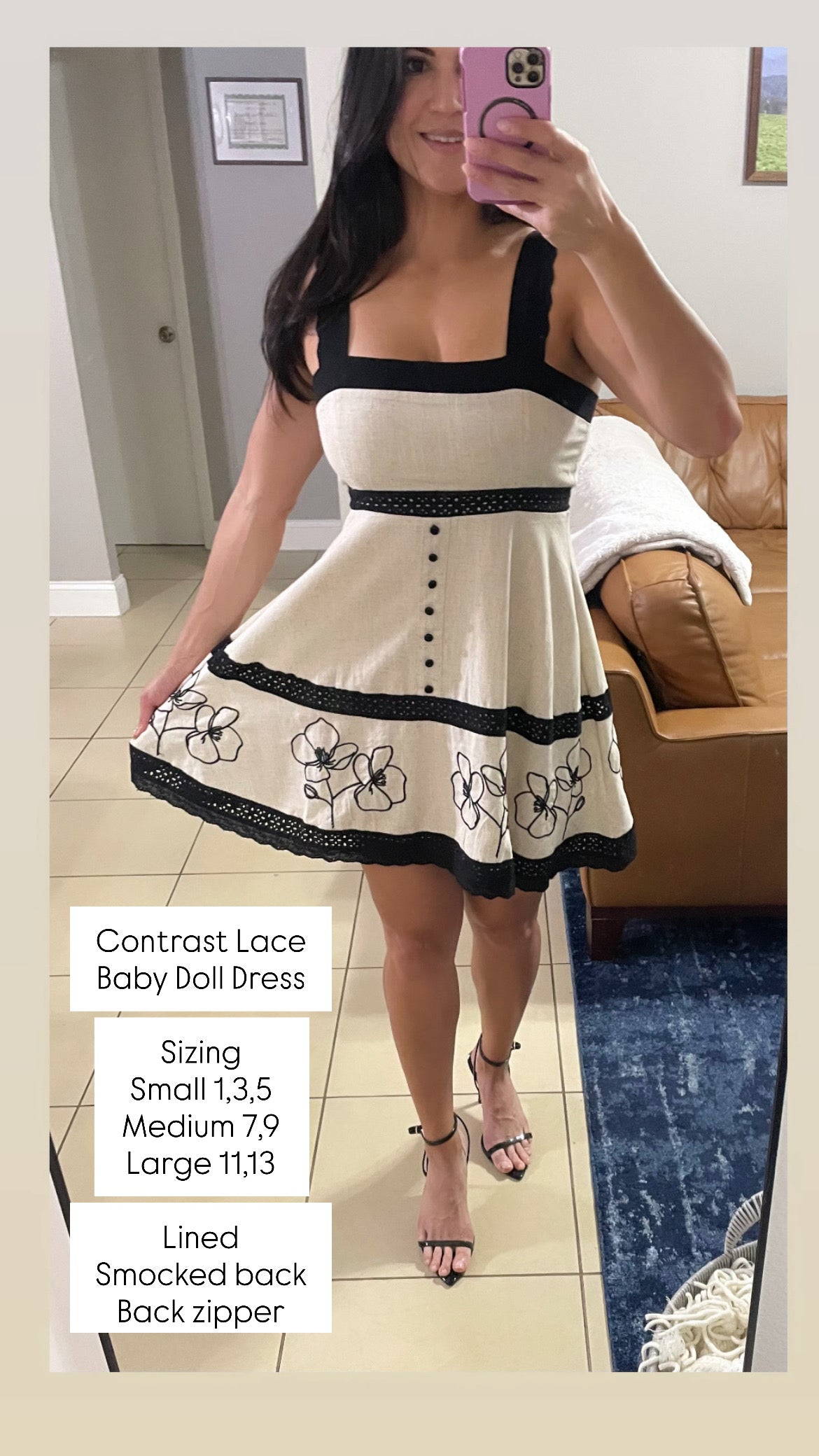 Contrast Lace Baby Doll Dress