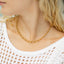 Hammered Oval Chain Necklace -OS