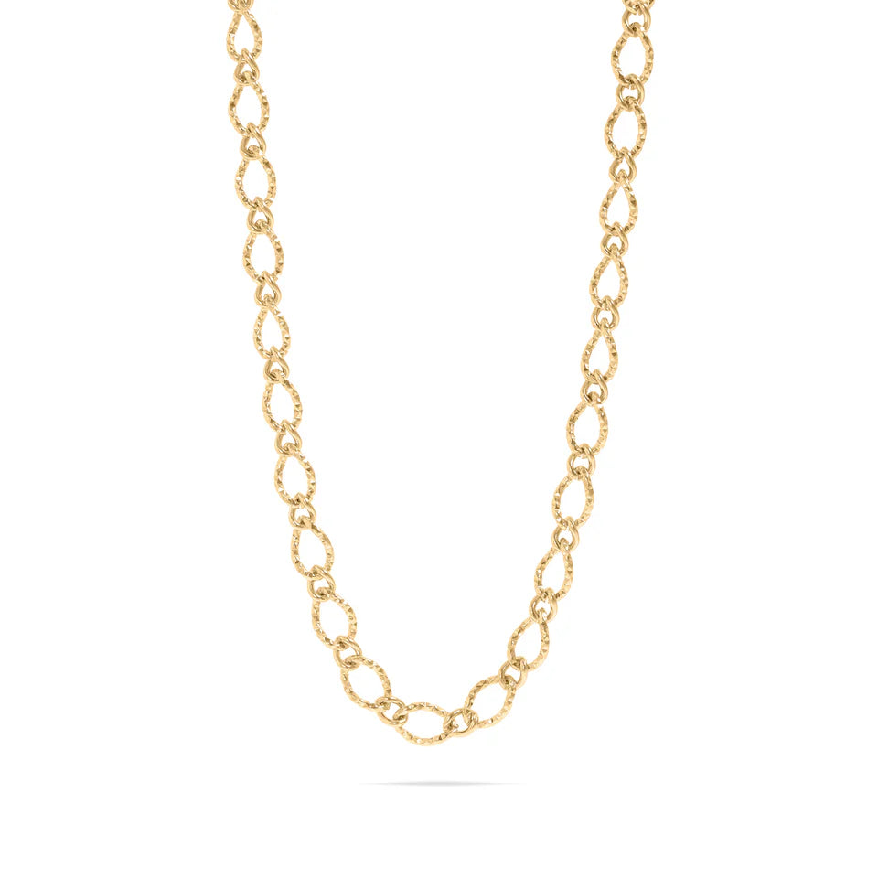Hammered Oval Chain Necklace -OS