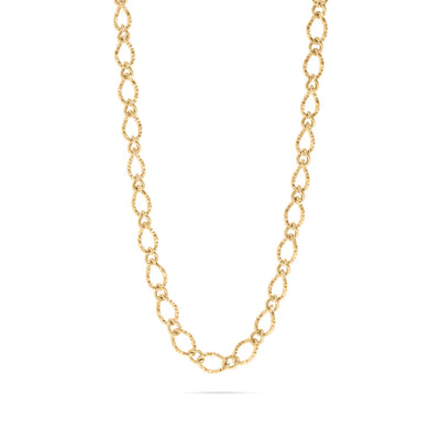 Hammered Oval Chain Necklace -OS