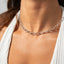 Hammered Oval Chain Necklace -OS