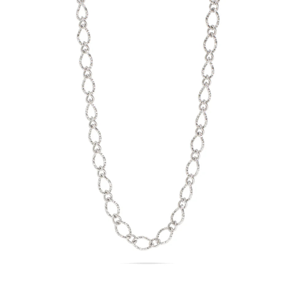 Hammered Oval Chain Necklace -OS