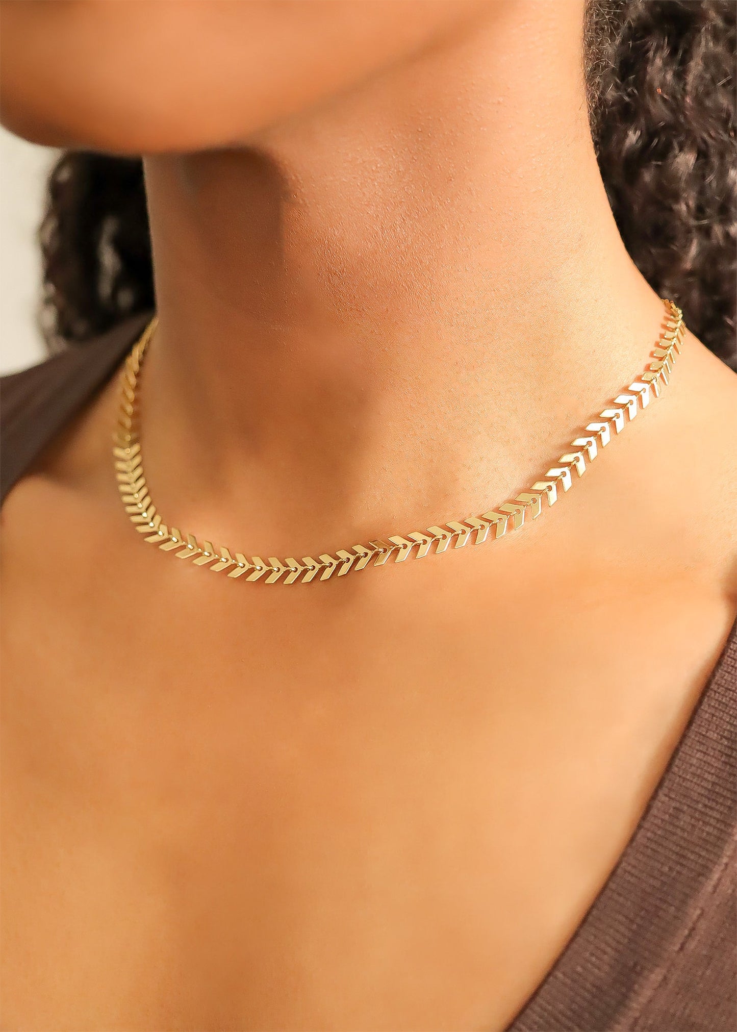 Chevron Chain Necklace-OS