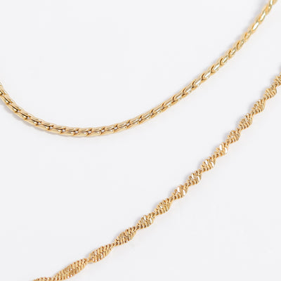 18K Gold Plated Singapore Chain Necklace