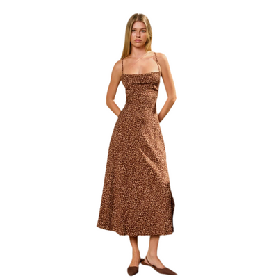 Wild Baby Cowl Neck Criss Cross Maxi Dress