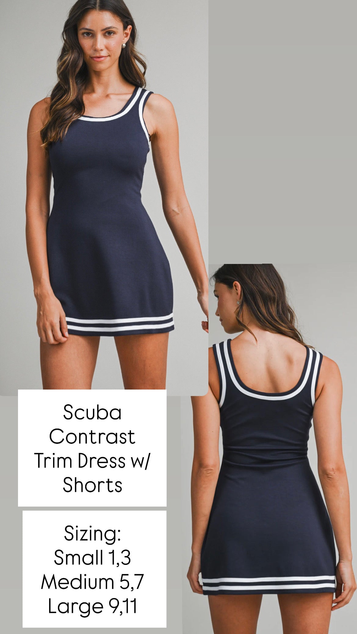 Scuba Contrast Trim Dress With Shorts