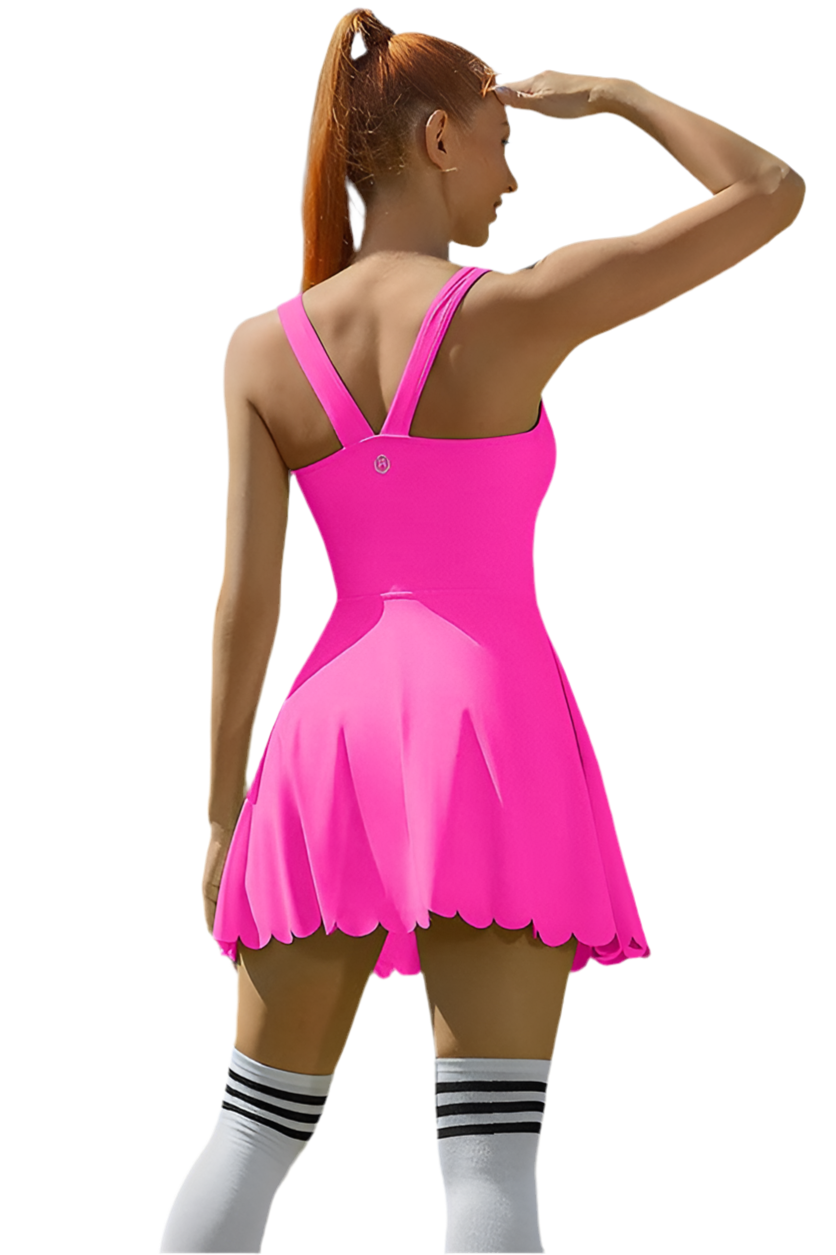 Women Workout Golf Tennis Dress with Shorts Pocket