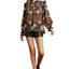 Umgee Mix Floral Smocked Ruffle Blouse
