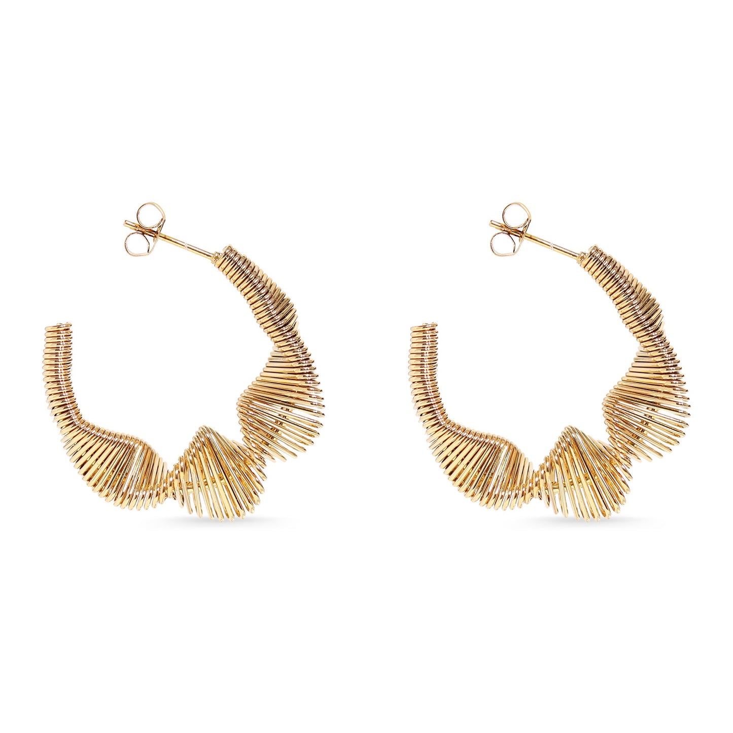 18K Gold Plated Wired Statement Hoop Earrings