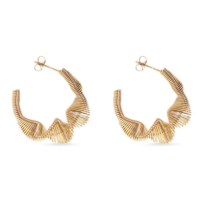 18K Gold Plated Wired Statement Hoop Earrings