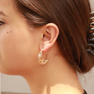 18K Gold Plated Wired Statement Hoop Earrings