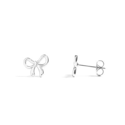 18K Gold Plated Bow Stud Earrings -OS