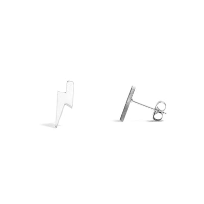 Lightning Bolt Stud Earrings - 18K Plated
