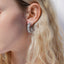 Marquis CZ Stone Hoop Earrings
