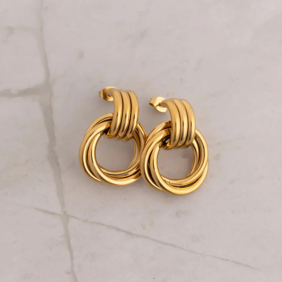 Double Round Stud Earring