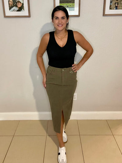 Sleeveless V-neck Variegated Rib Sweater-OS