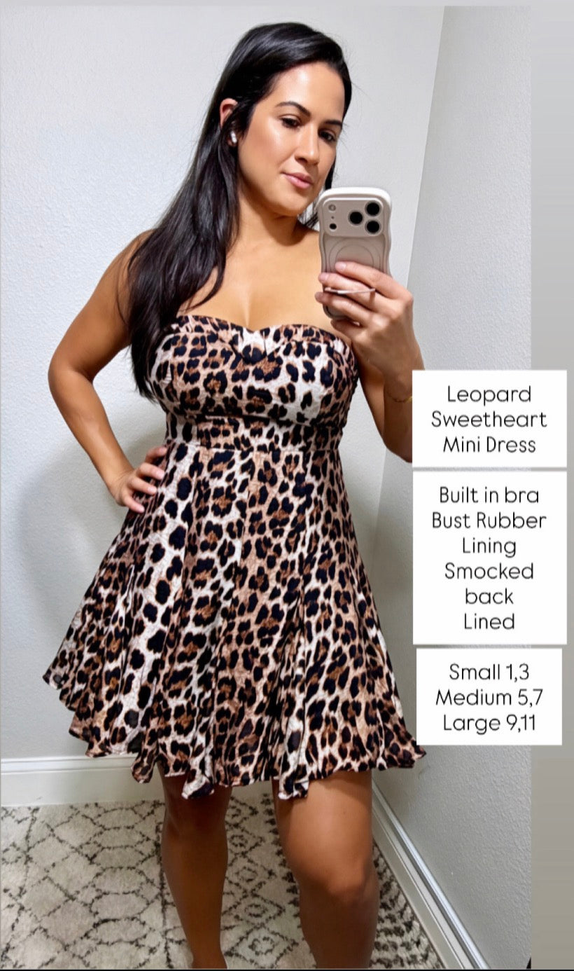 Leopard Sweetheart Mini Dress