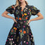 Black Floral Print Mini Dress