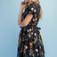 Black Floral Print Mini Dress