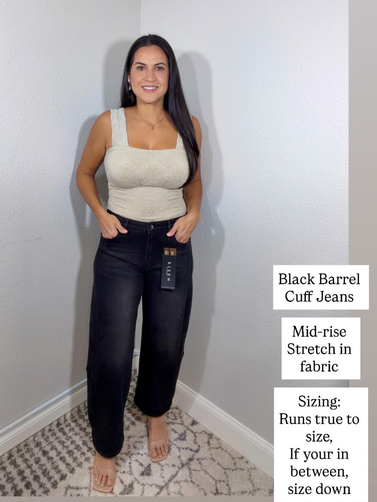 Black Barrel Crop Jeans