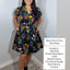 Black Floral Print Mini Dress
