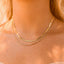 Herringbone and Snake Layered Chain Necklace- OS