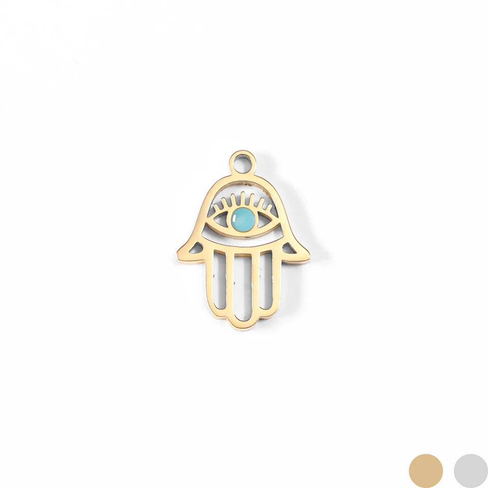 Cutout Hamsa Hand Evil Eye Necklace