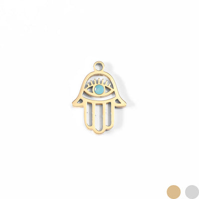 Cutout Hamsa Hand Evil Eye Necklace