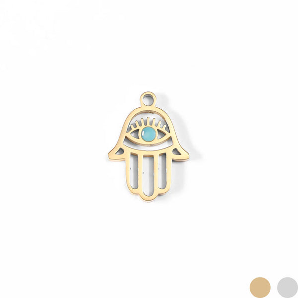 Cutout Hamsa Hand Evil Eye Necklace